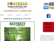 Tablet Screenshot of northernforeigncarparts.com